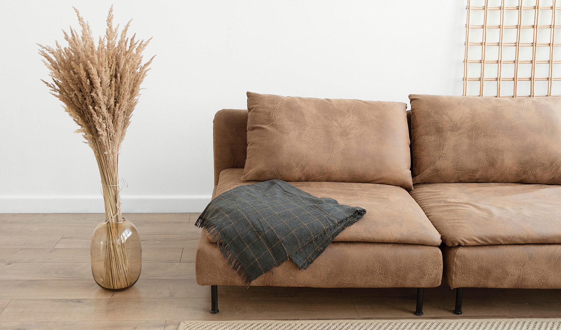 a couch in a bright room